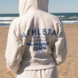 ATHLETA OB Plunge Club forever fleece crop full zip up IWD 2026 size small